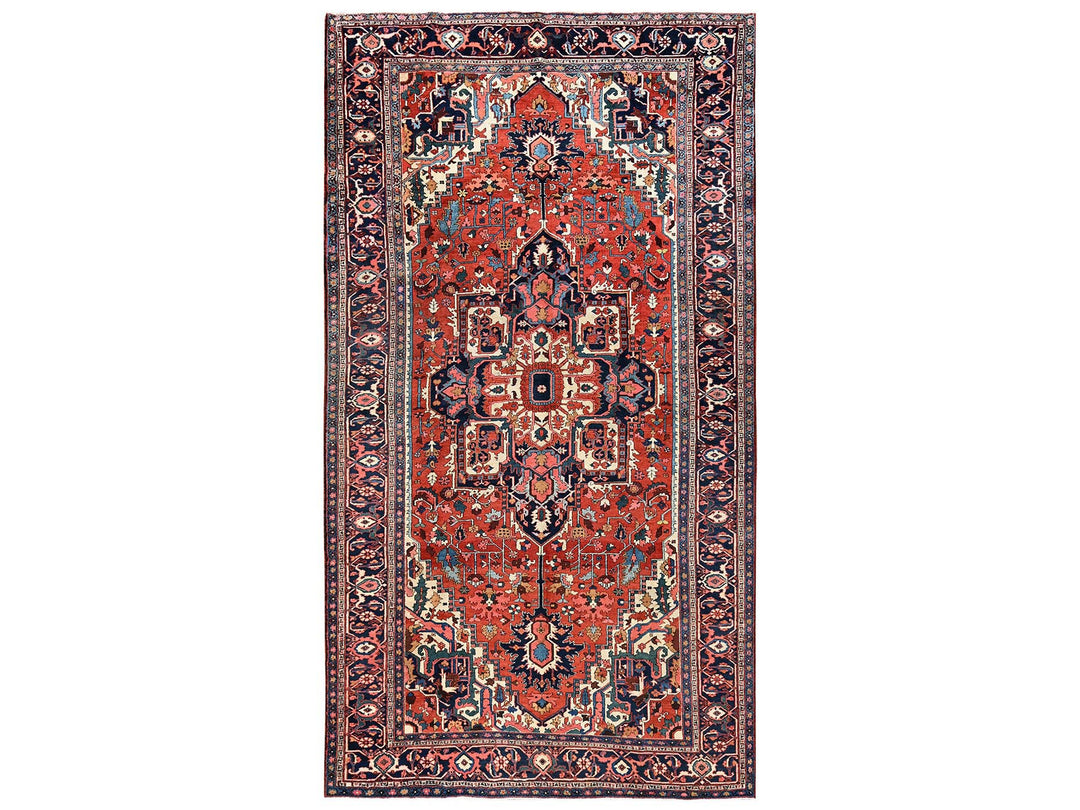 8'2" x 14'7" Vintage Hand Knotted Red Wool Rectangle Oriental Rug - MOA1022751