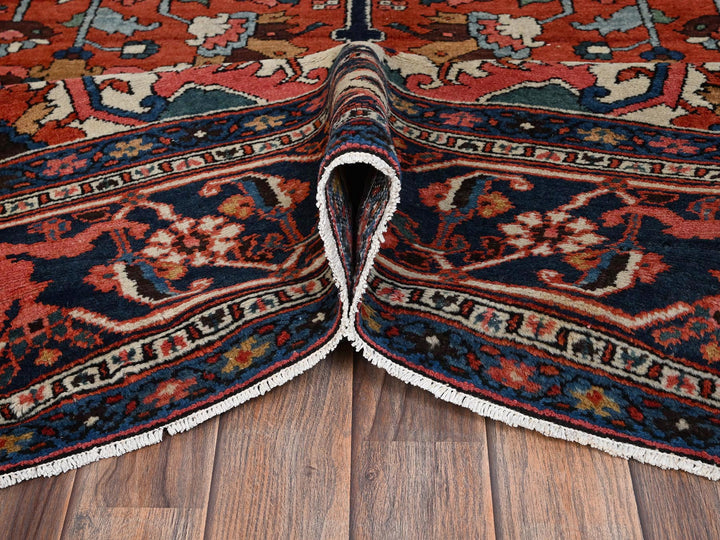 8'2" x 14'7" Vintage Hand Knotted Red Wool Rectangle Oriental Rug - MOA1022751