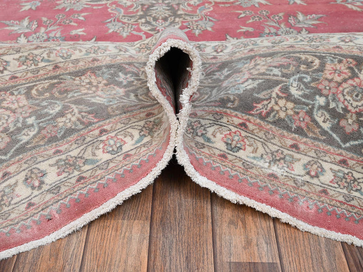 9'11" x 12'7" Vintage Hand Knotted Pink Wool Rectangle Oriental Rug - MOA1022752