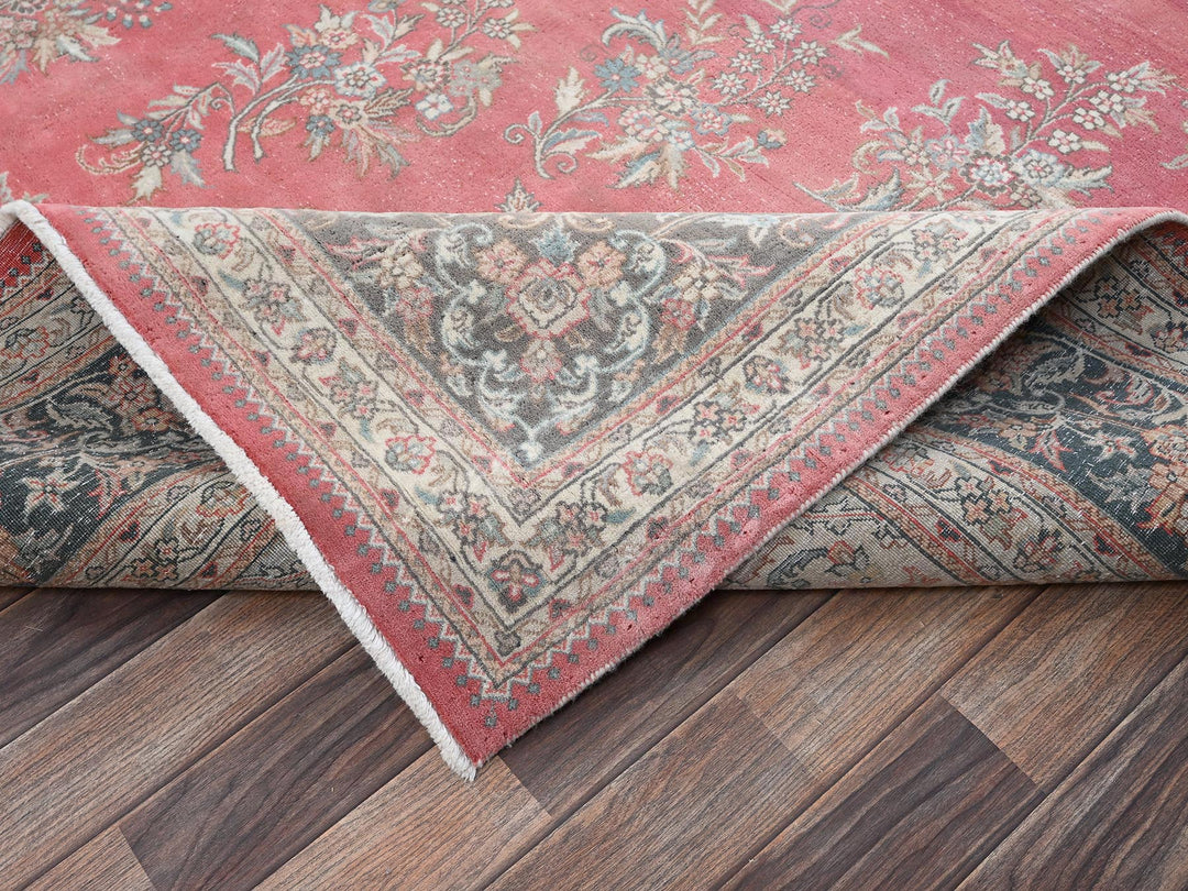 9'11" x 12'7" Vintage Hand Knotted Pink Wool Rectangle Oriental Rug - MOA1022752
