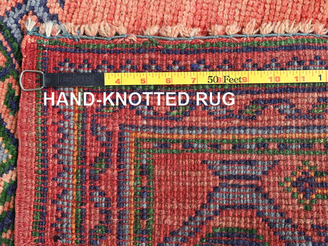 2'4" x 25'3" Vintage Hand Knotted Orange Wool Runner Oriental Rug - MOA1022755