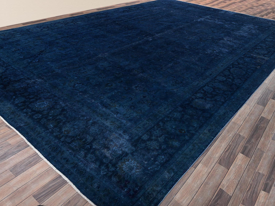 13'0" x 18'8" New Hand Knotted Overdyed Wool & Silk Rectangle Oriental Rug - MOA1022756