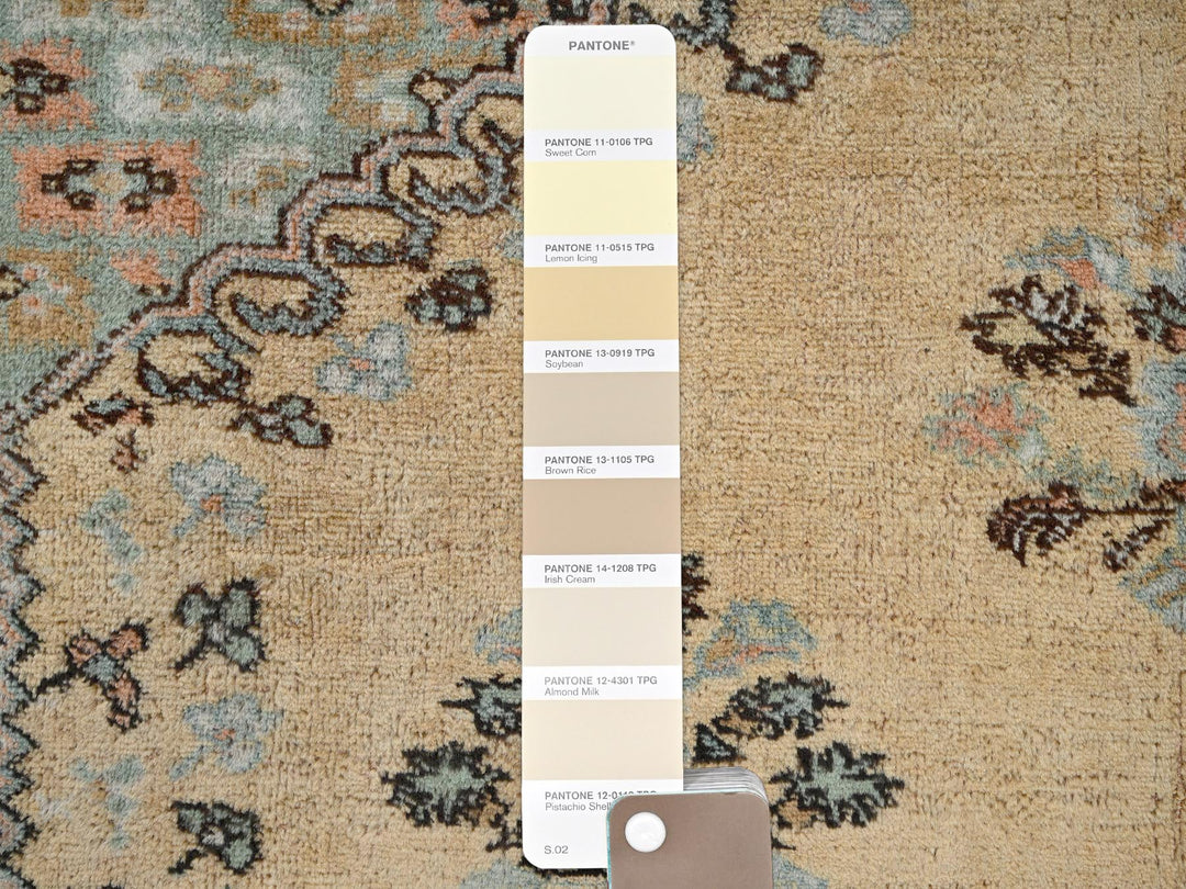 6'1" x 8'8" Vintage Hand Knotted Beige Wool Rectangle Oriental Rug - MOA1022757