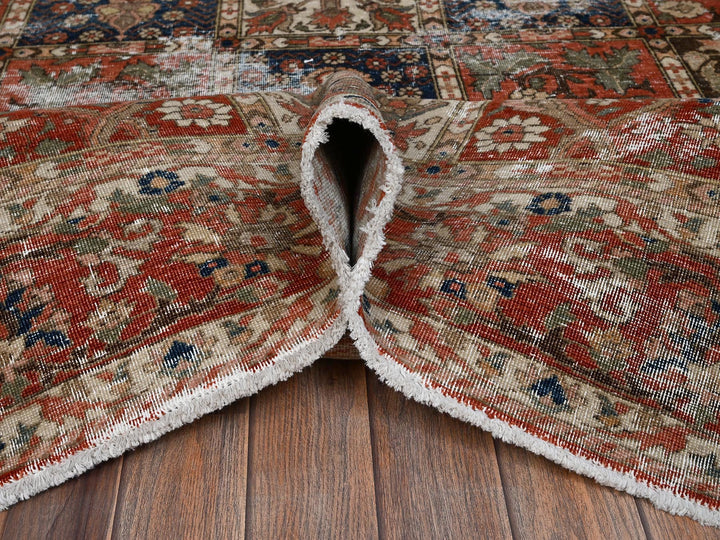 6'10" x 9'10" Vintage Hand Knotted Red Wool Rectangle Oriental Rug - MOA1022758