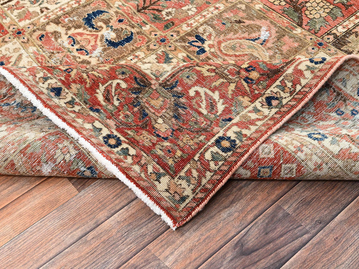 6'10" x 9'10" Vintage Hand Knotted Red Wool Rectangle Oriental Rug - MOA1022758