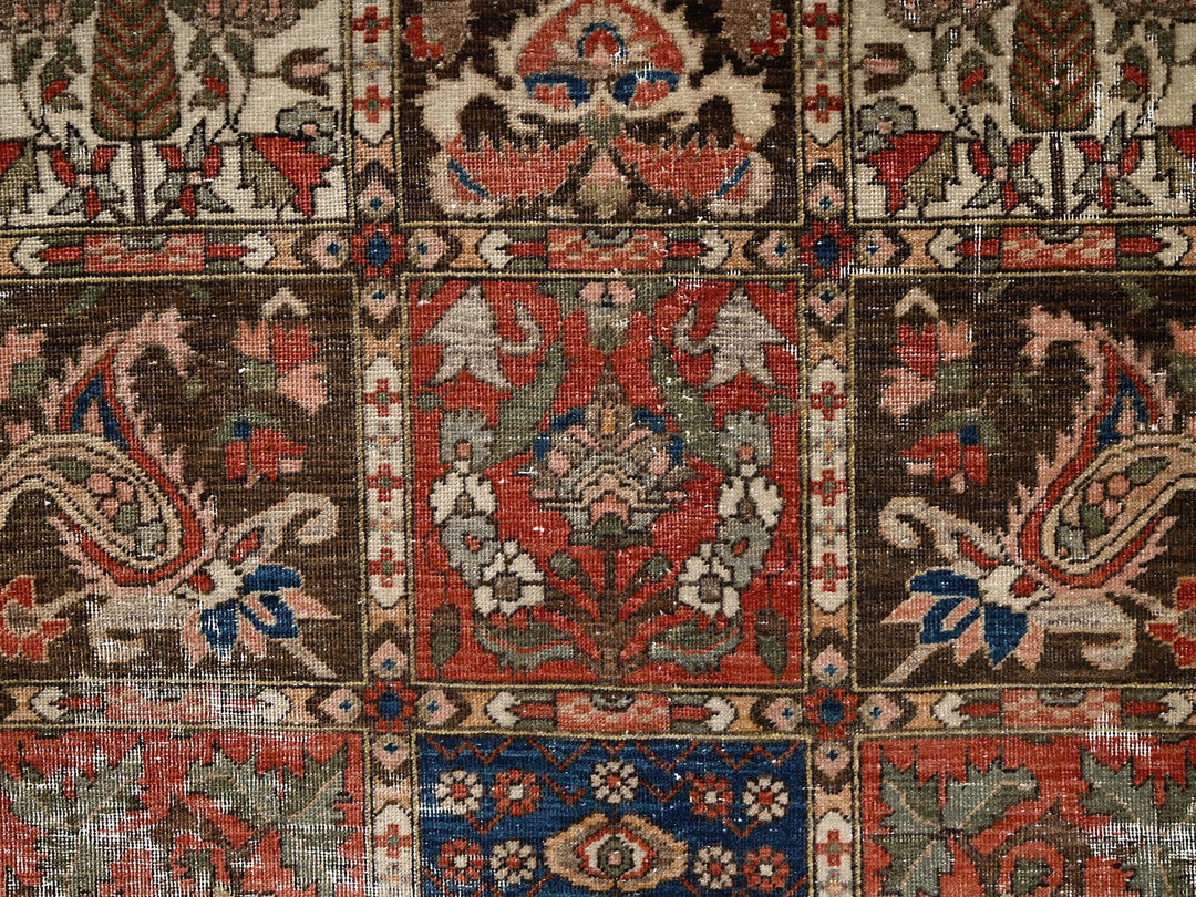6'10" x 9'10" Vintage Hand Knotted Red Wool Rectangle Oriental Rug - MOA1022758
