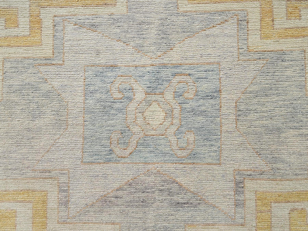 11'3" x 14'6" New Hand Knotted Ivory Wool Rectangle Oriental Rug - MOA1022759