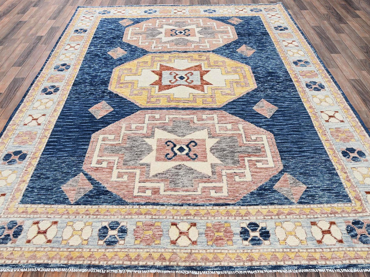 7'10" x 10'2" New Hand Knotted Black Wool Rectangle Oriental Rug - MOA1022761