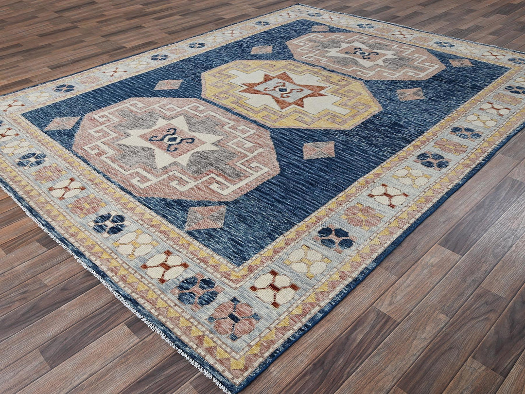 7'10" x 10'2" New Hand Knotted Black Wool Rectangle Oriental Rug - MOA1022761