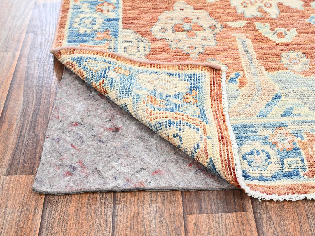 4'11" x 6'9" New Hand Knotted Brown Wool Rectangle Oriental Rug - MOA1022762