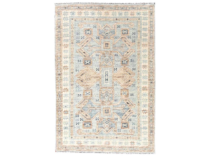 3'0" x 4'7" New Hand Knotted Grey Wool Rectangle Oriental Rug - MOA1022763