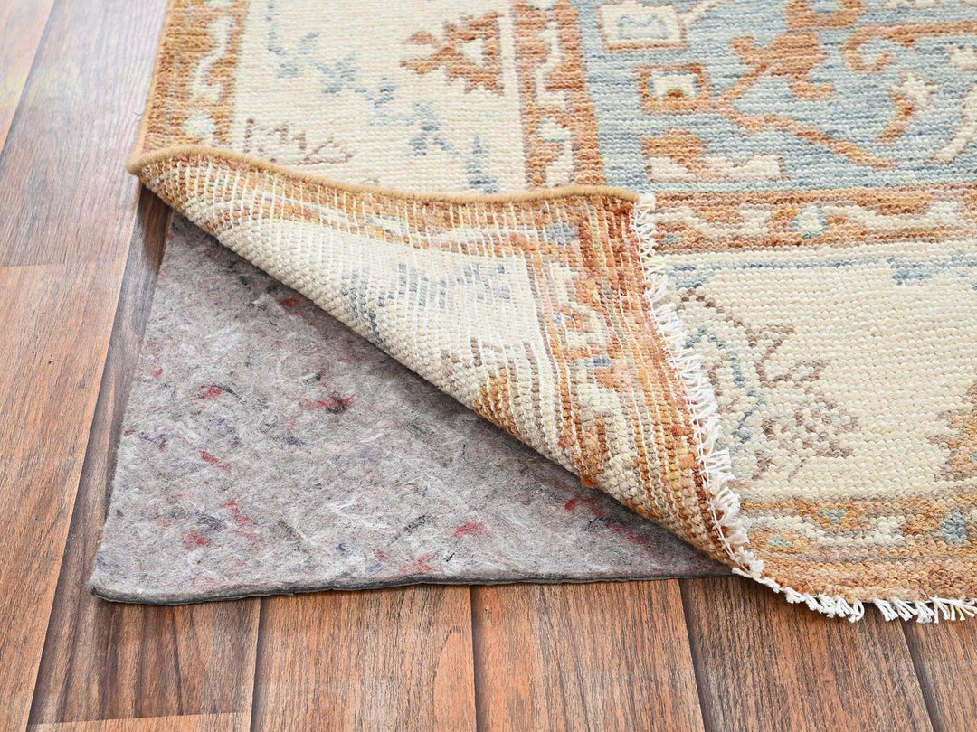 4'10" x 7'0" New Hand Knotted Blue Wool Rectangle Oriental Rug - MOA1022765