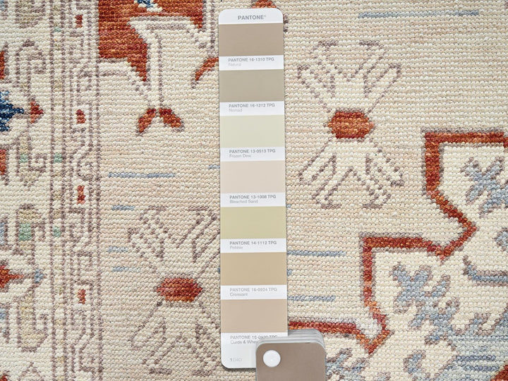4'10" x 6'10" New Hand Knotted Ivory Wool Rectangle Oriental Rug - MOA1022766