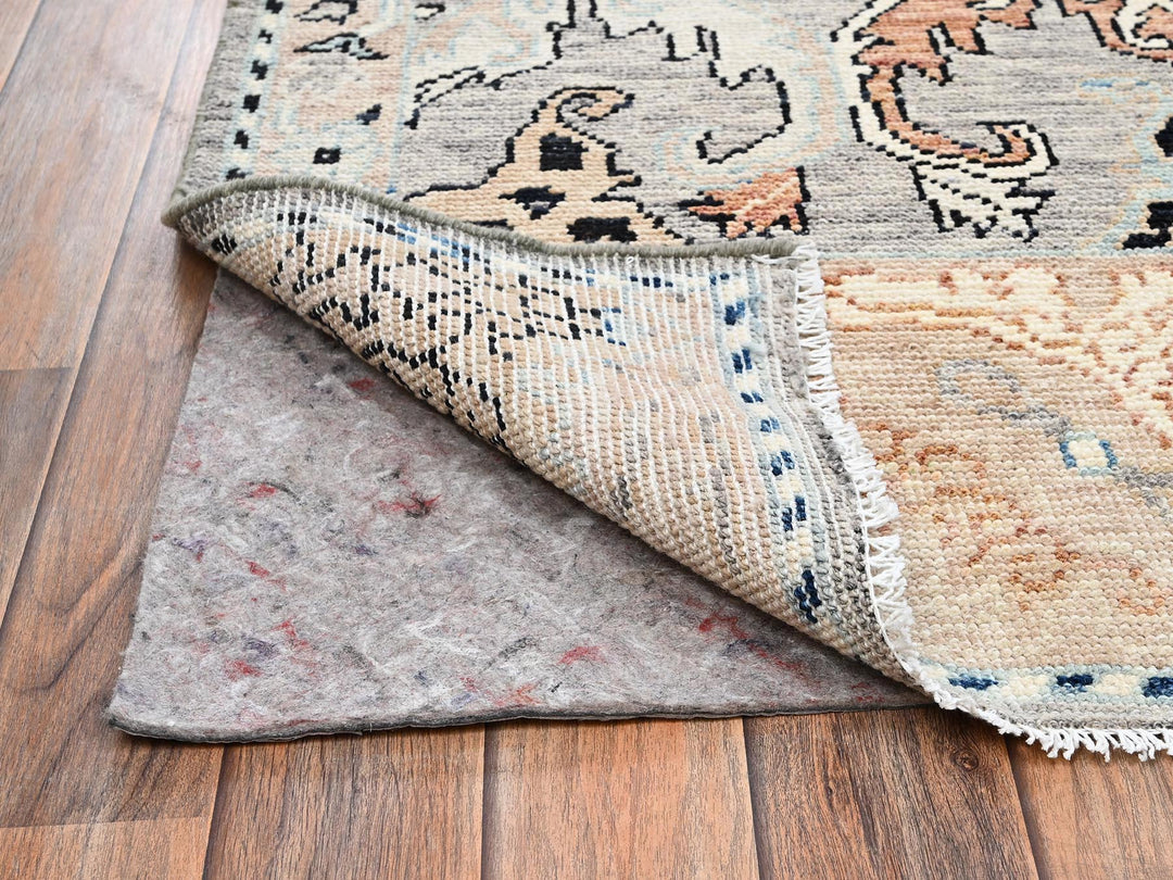 4'10" x 7'1" New Hand Knotted Grey Wool Rectangle Oriental Rug - MOA1022768