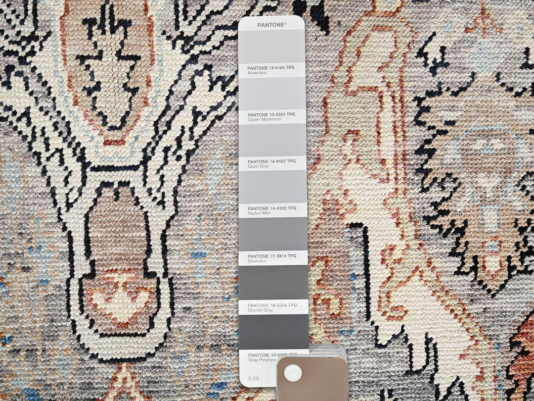 4'10" x 7'1" New Hand Knotted Grey Wool Rectangle Oriental Rug - MOA1022768