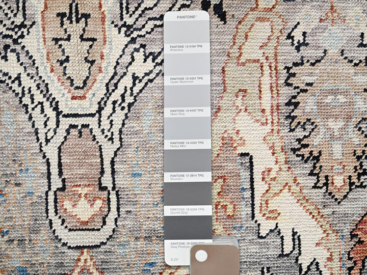 4'10" x 7'1" New Hand Knotted Grey Wool Rectangle Oriental Rug - MOA1022768