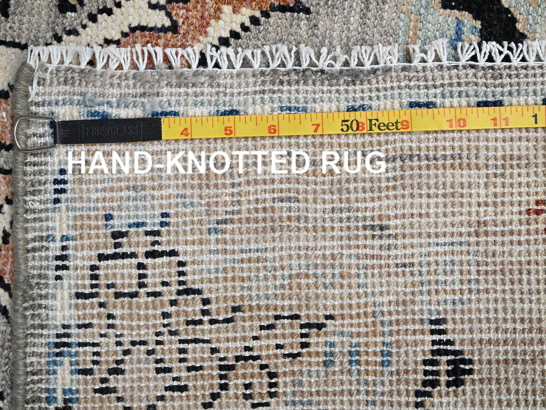 4'10" x 7'1" New Hand Knotted Grey Wool Rectangle Oriental Rug - MOA1022768
