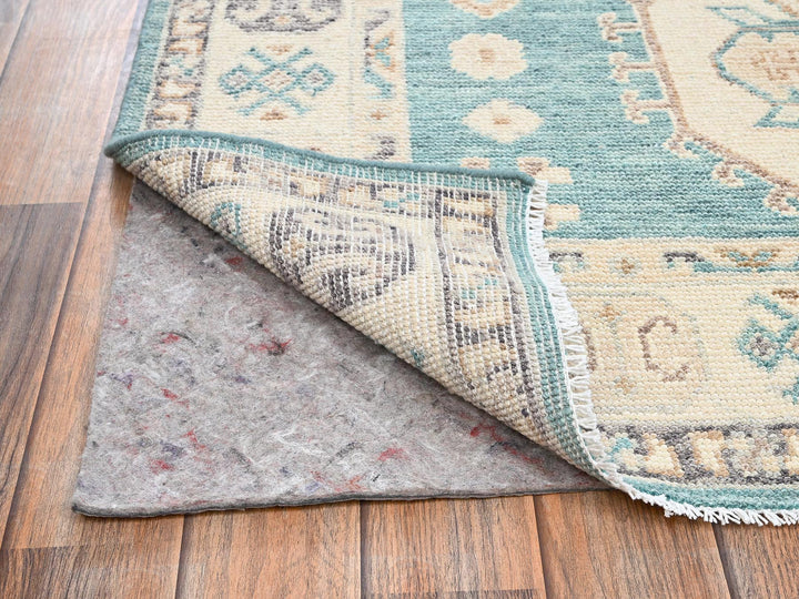 4'8" x 6'10" New Hand Knotted Teal Wool Rectangle Oriental Rug - MOA1022769