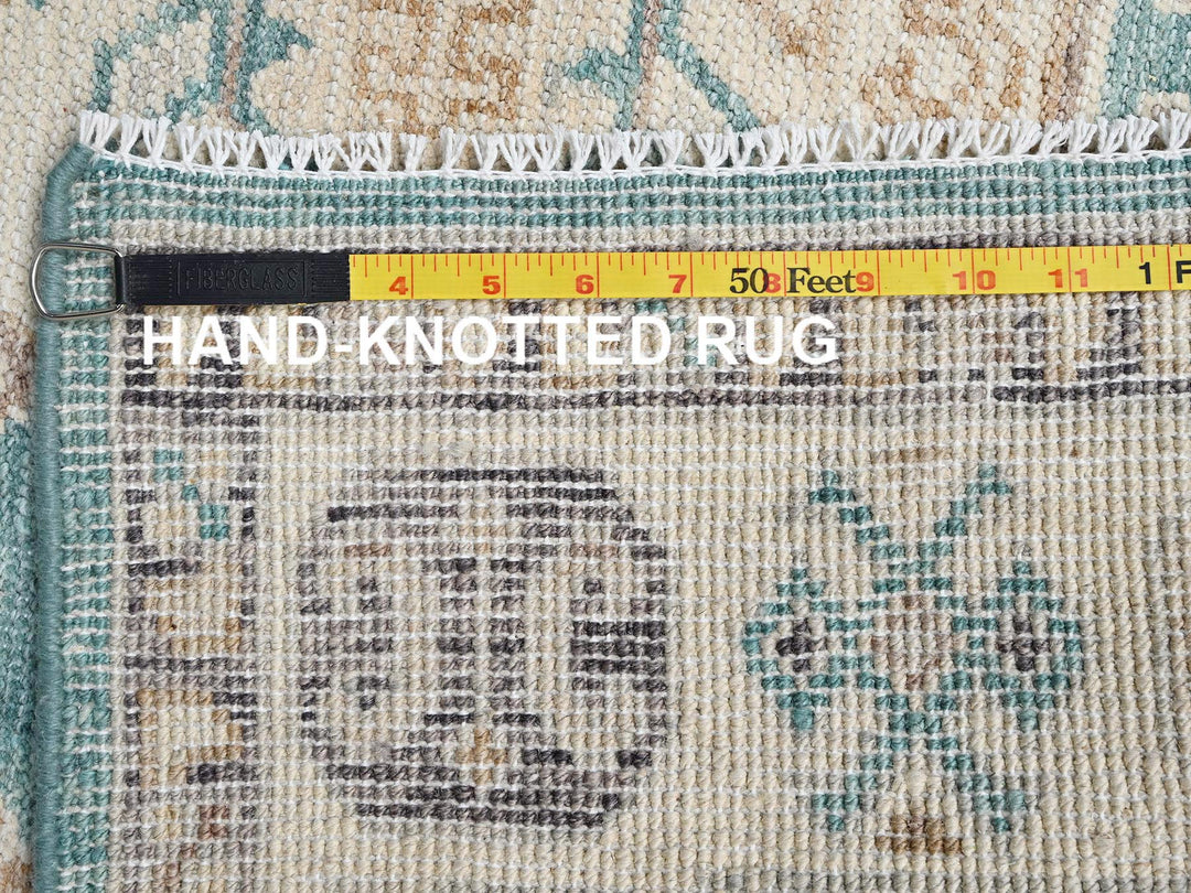 4'8" x 6'10" New Hand Knotted Teal Wool Rectangle Oriental Rug - MOA1022769
