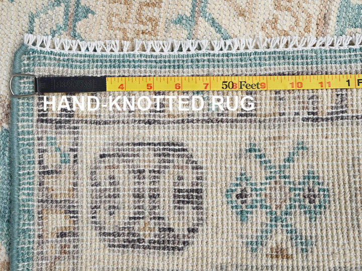 4'8" x 6'10" New Hand Knotted Teal Wool Rectangle Oriental Rug - MOA1022769