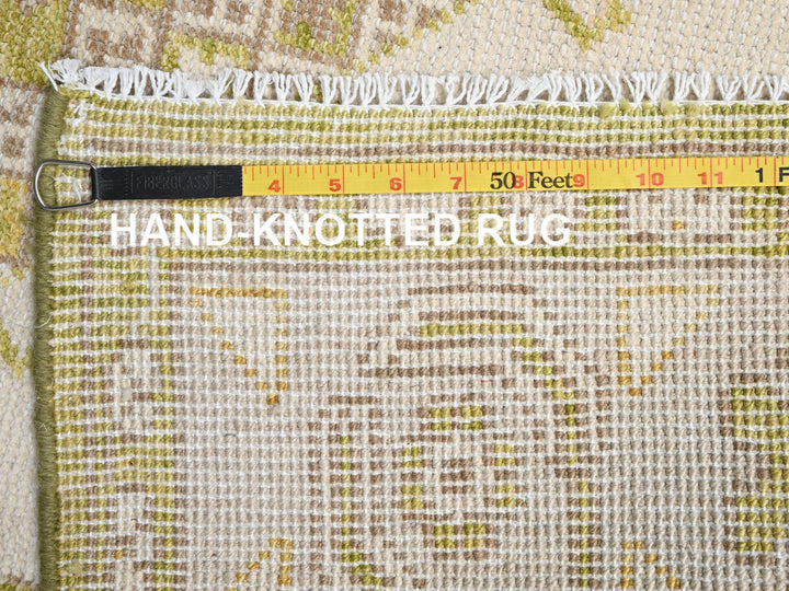 5'0" x 7'1" New Hand Knotted Green Wool Rectangle Oriental Rug - MOA1022770