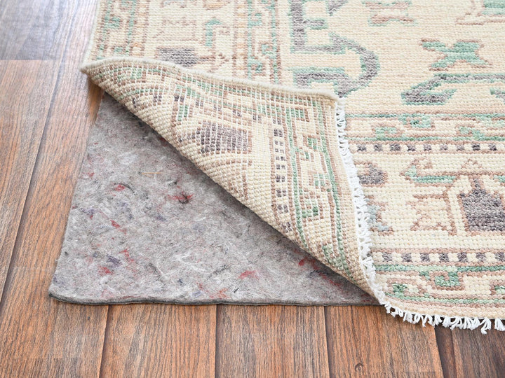 4'10" x 7'0" New Hand Knotted Green Wool Rectangle Oriental Rug - MOA1022771
