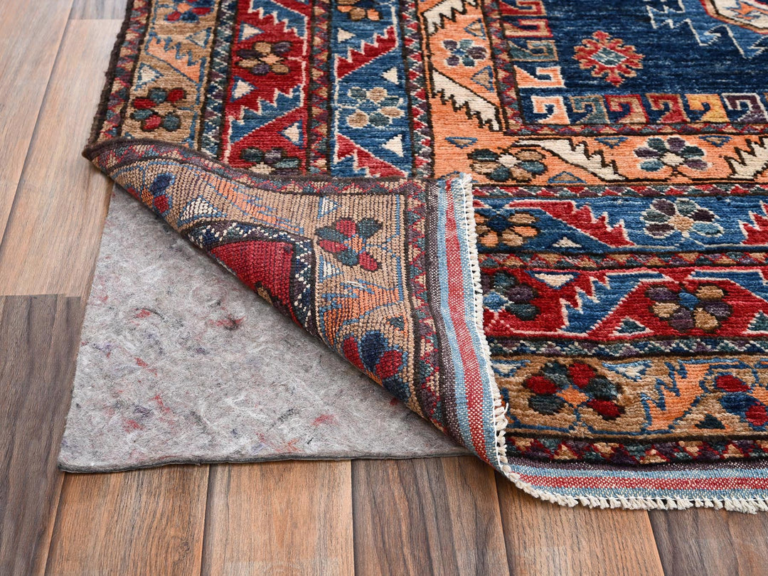 9'9" x 12'0" New Hand Knotted Blue Wool Rectangle Oriental Rug - MOA1022773
