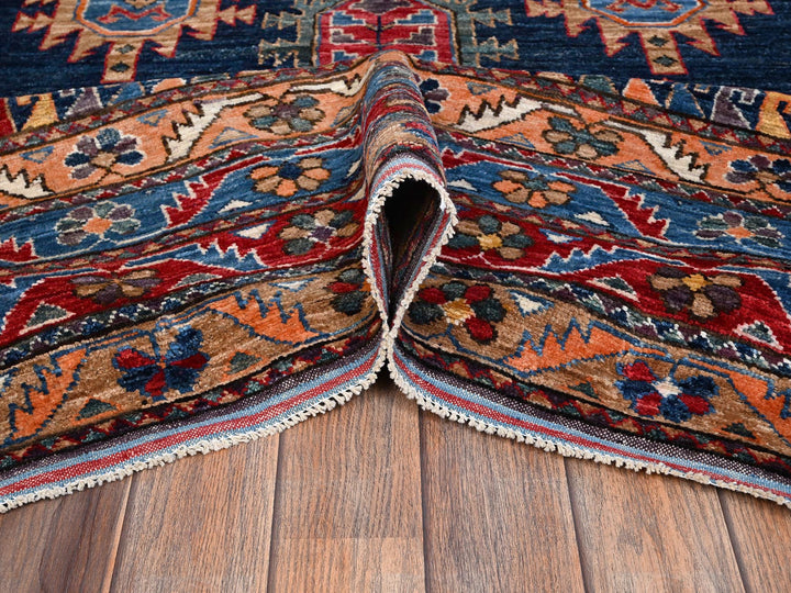 9'9" x 12'0" New Hand Knotted Blue Wool Rectangle Oriental Rug - MOA1022773