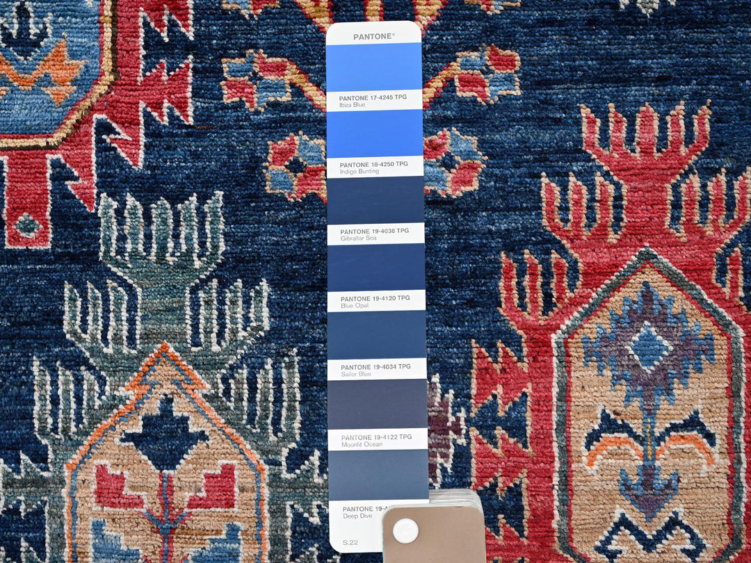 9'9" x 12'0" New Hand Knotted Blue Wool Rectangle Oriental Rug - MOA1022773