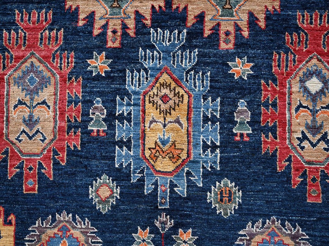 9'9" x 12'0" New Hand Knotted Blue Wool Rectangle Oriental Rug - MOA1022773