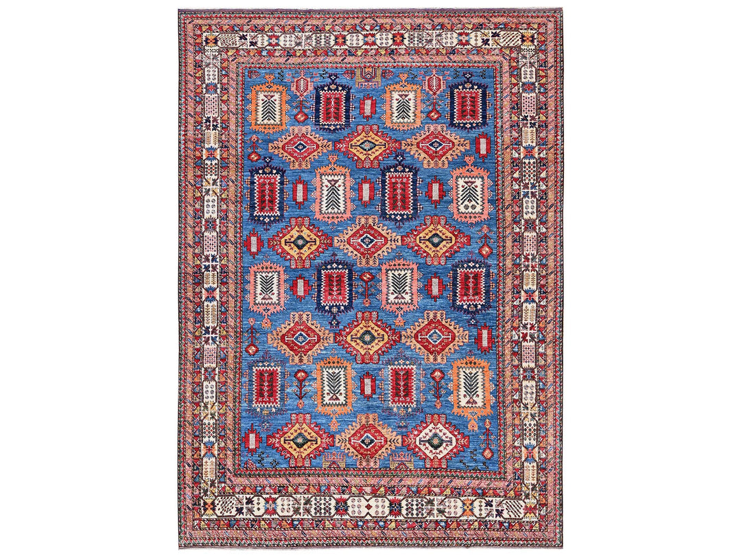 9'11" x 13'11" New Hand Knotted Blue Wool Rectangle Oriental Rug - MOA1022774