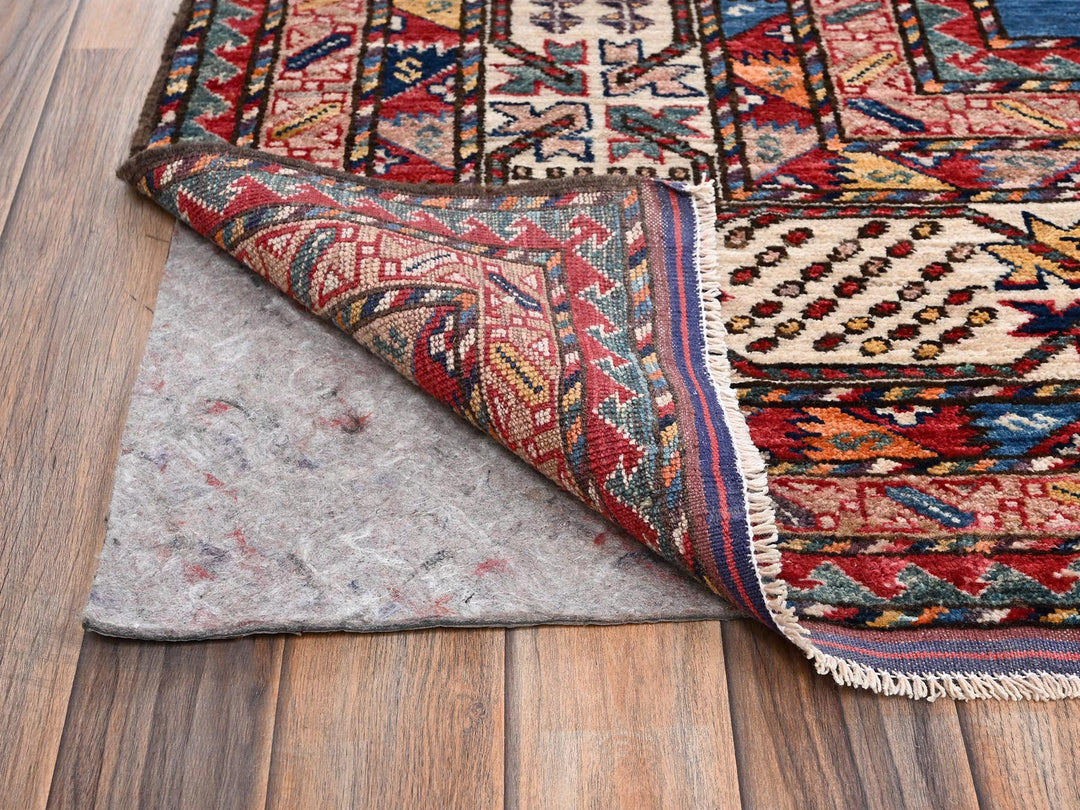 9'11" x 13'11" New Hand Knotted Blue Wool Rectangle Oriental Rug - MOA1022774