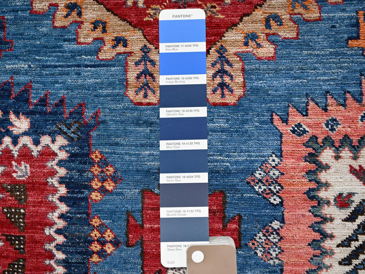 9'11" x 13'11" New Hand Knotted Blue Wool Rectangle Oriental Rug - MOA1022774
