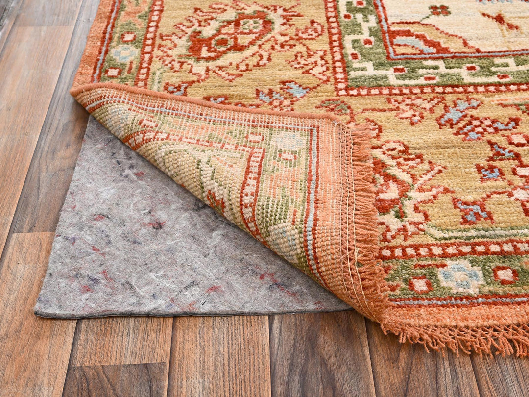 8'8" x 11'9" New Hand Knotted Orange Wool Rectangle Oriental Rug - MOA1022776