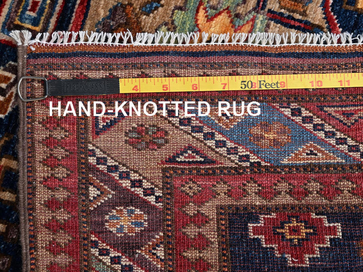 2'10" x 7'2" New Hand Knotted Blue Wool Runner Oriental Rug - MOA1022781