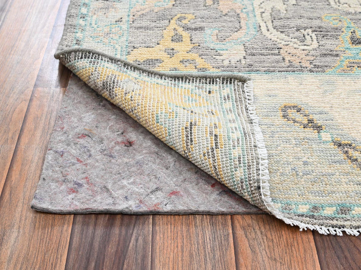 4'8" x 7'1" New Hand Knotted Grey Wool Rectangle Oriental Rug - MOA1022783