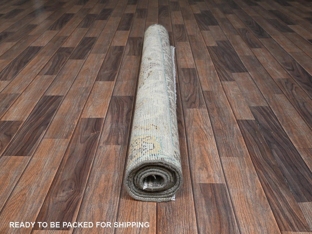 4'8" x 7'1" New Hand Knotted Grey Wool Rectangle Oriental Rug - MOA1022783