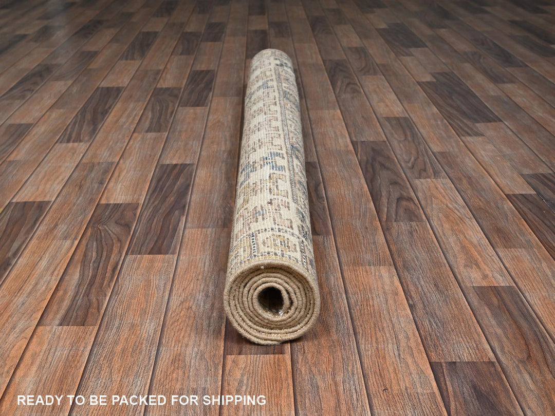 4'9" x 6'11" New Hand Knotted Brown Wool Rectangle Oriental Rug - MOA1022784