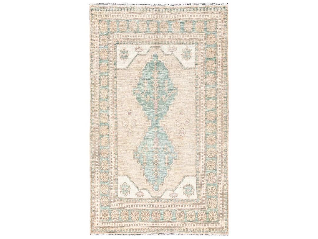 3'9" x 6'3" New Hand Knotted Brown Wool Rectangle Oriental Rug - MOA1022788