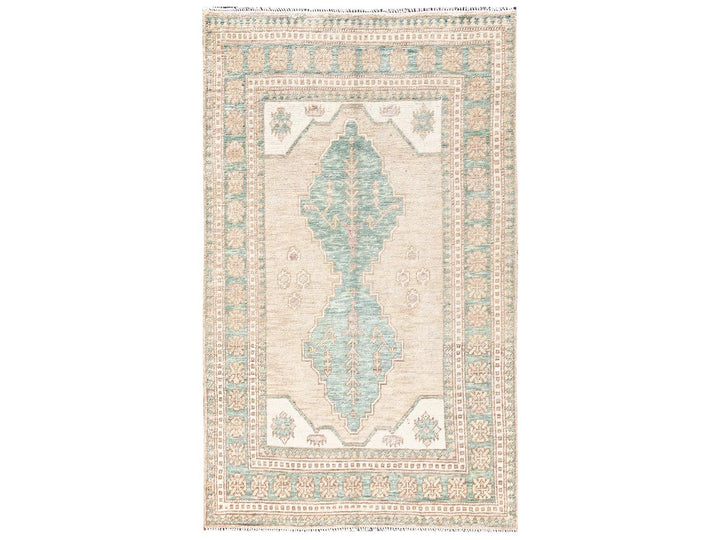 3'9" x 6'3" New Hand Knotted Brown Wool Rectangle Oriental Rug - MOA1022788