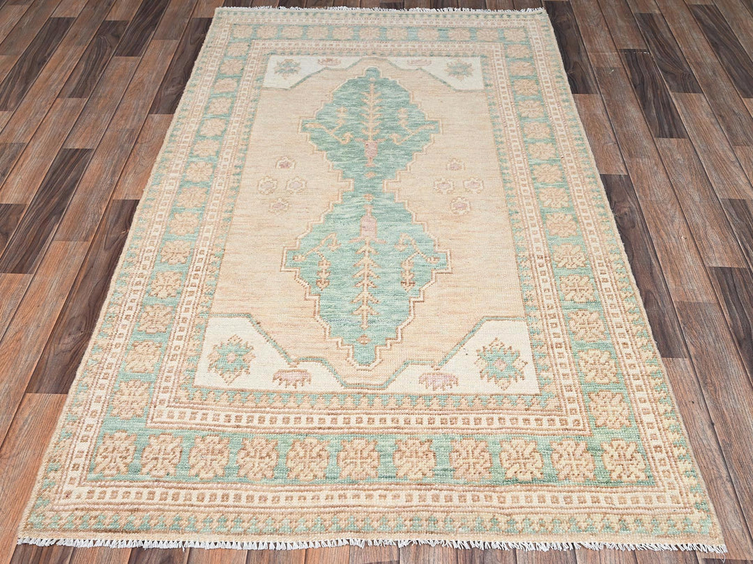 3'9" x 6'3" New Hand Knotted Brown Wool Rectangle Oriental Rug - MOA1022788