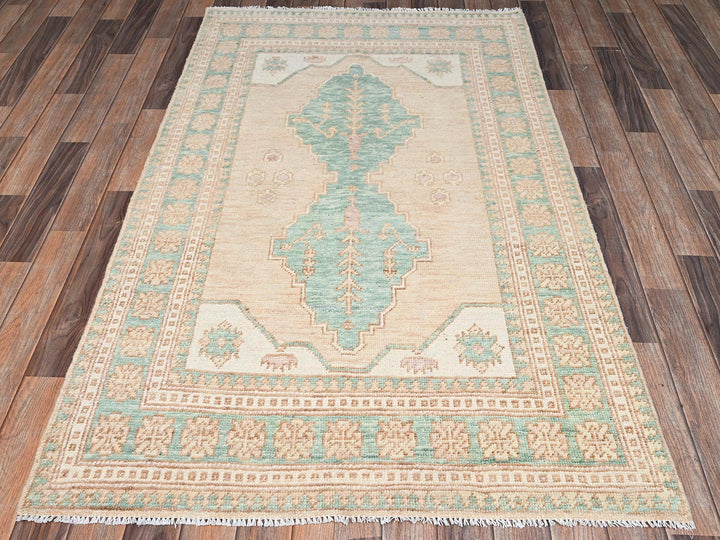 3'9" x 6'3" New Hand Knotted Brown Wool Rectangle Oriental Rug - MOA1022788