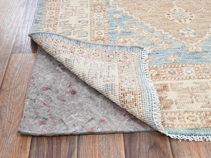 3'0" x 5'3" New Hand Knotted Blue Wool Rectangle Oriental Rug - MOA1022790