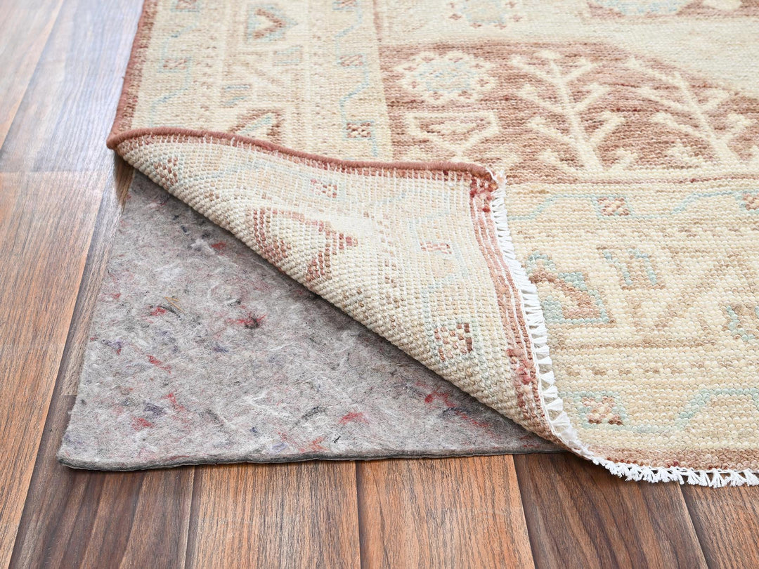 5'0" x 6'10" New Hand Knotted Brown Wool Rectangle Oriental Rug - MOA1022794