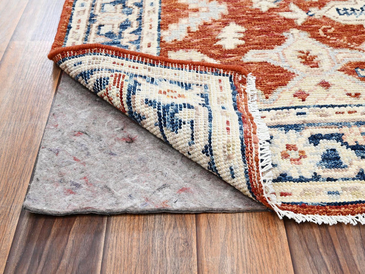 4'11" x 6'11" New Hand Knotted Red Wool Rectangle Oriental Rug - MOA1022797