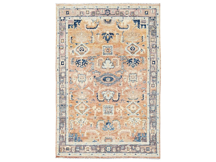4'8" x 7'0" New Hand Knotted Brown Wool Rectangle Oriental Rug - MOA1022799