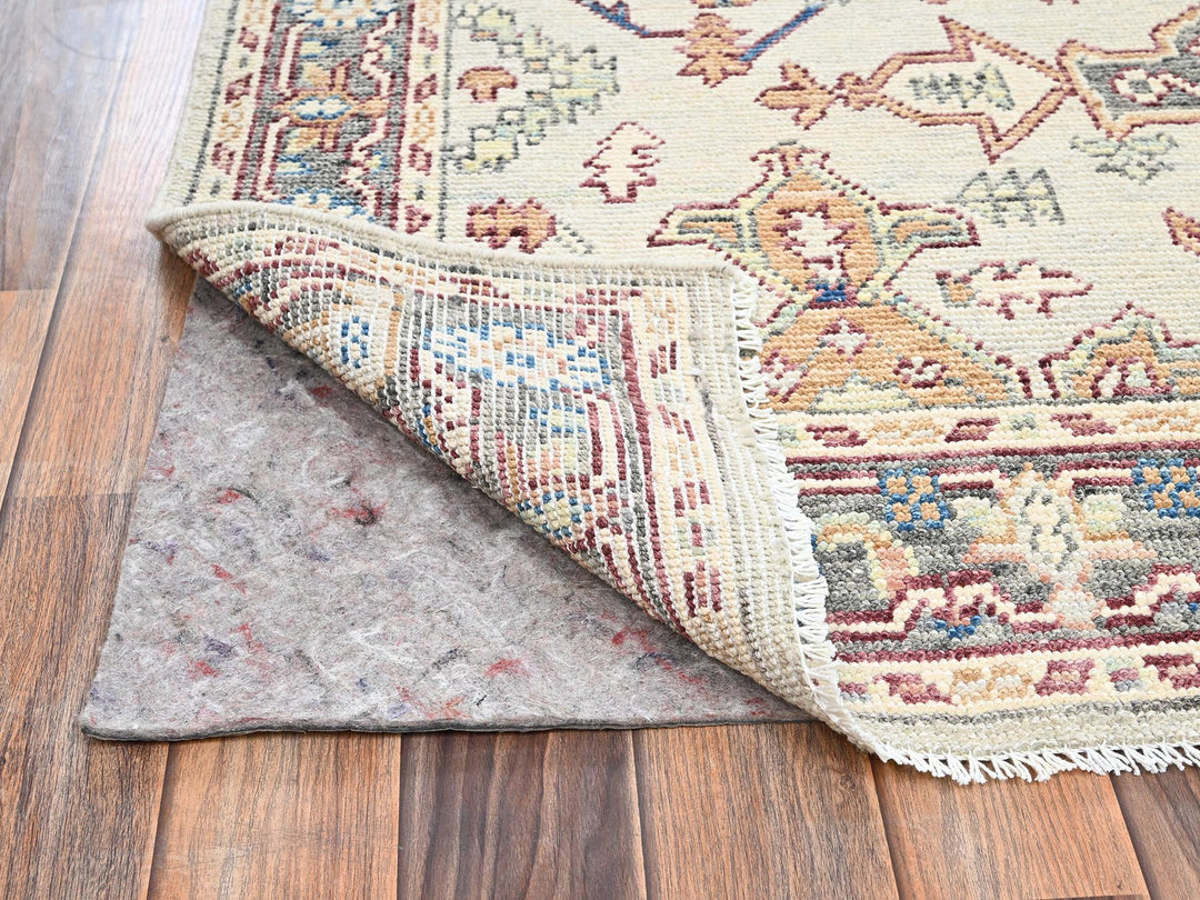 4'10" x 6'9" New Hand Knotted Ivory Wool Rectangle Oriental Rug - MOA1022800