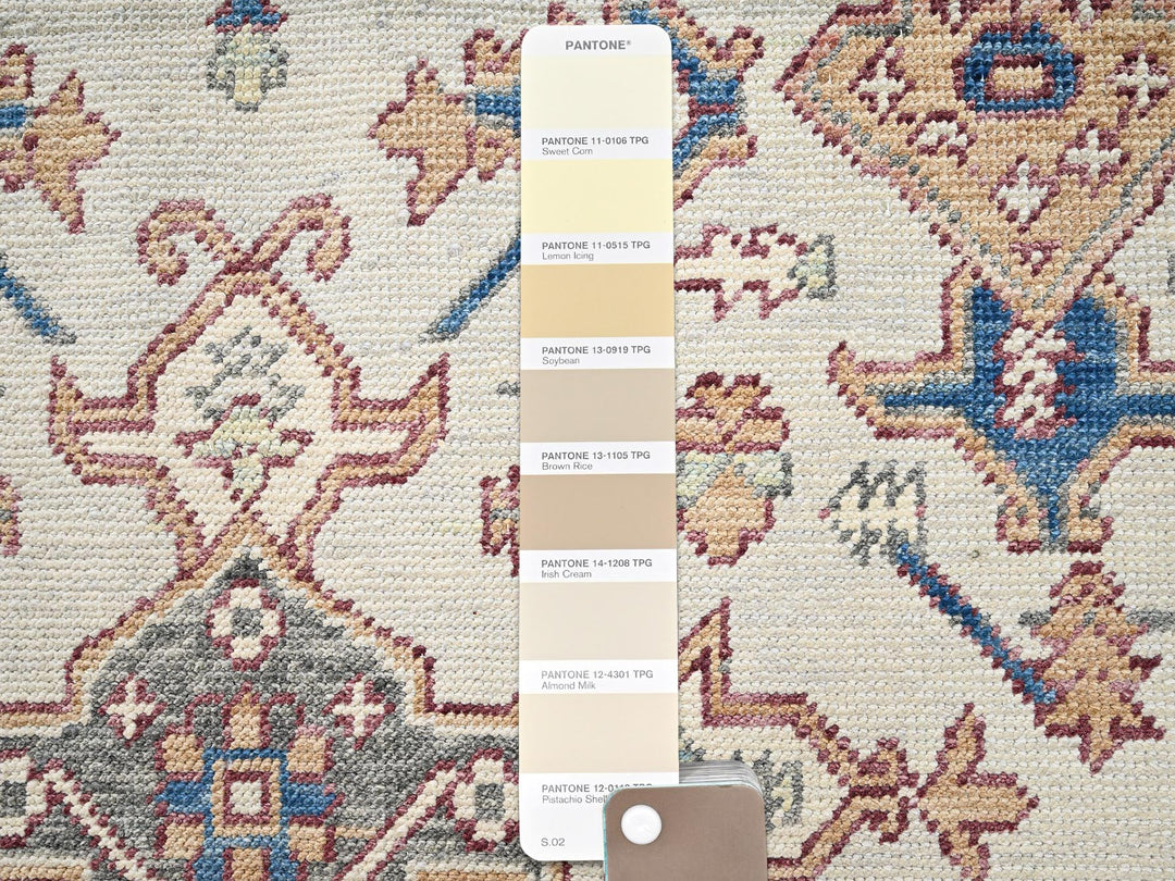 4'10" x 6'9" New Hand Knotted Ivory Wool Rectangle Oriental Rug - MOA1022800