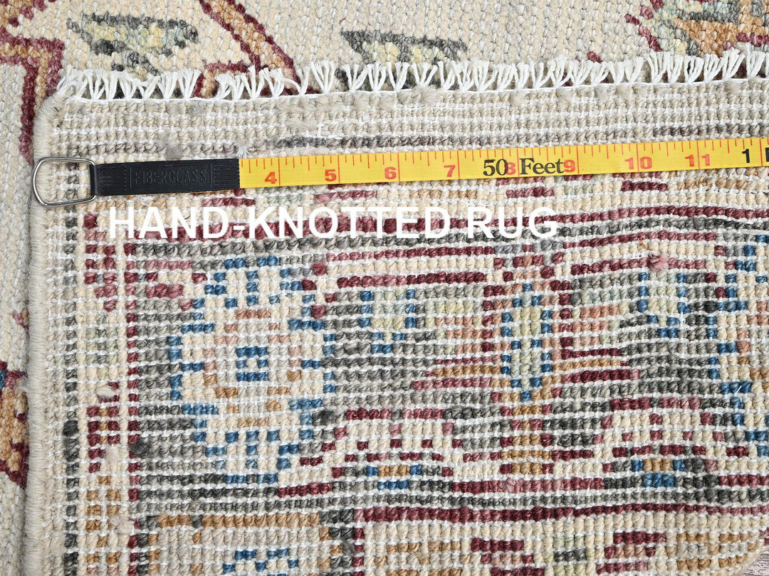 4'10" x 6'9" New Hand Knotted Ivory Wool Rectangle Oriental Rug - MOA1022800