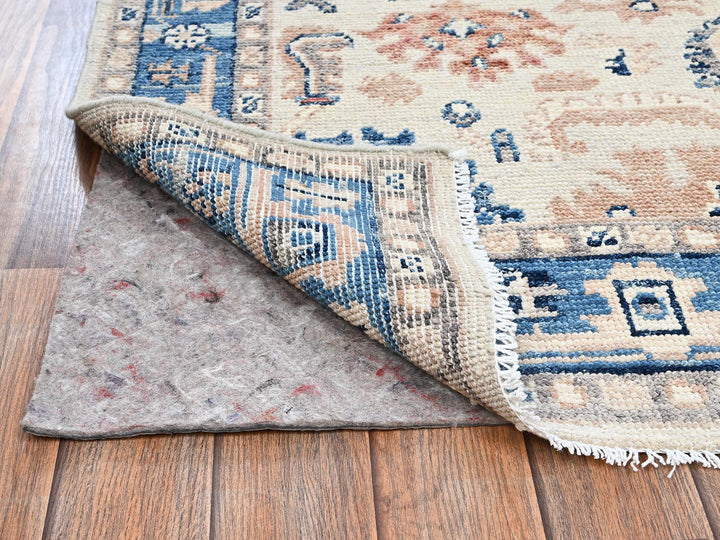 4'10" x 7'1" New Hand Knotted Ivory Wool Rectangle Oriental Rug - MOA1022801
